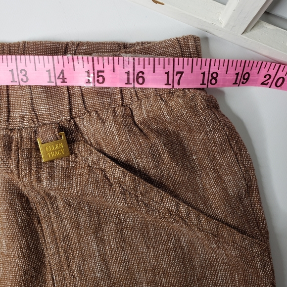Ellen Tracy Linen Vlen Cropped Center Seams Straight Leg Woven Pants Sz Large - Picture 14 of 15